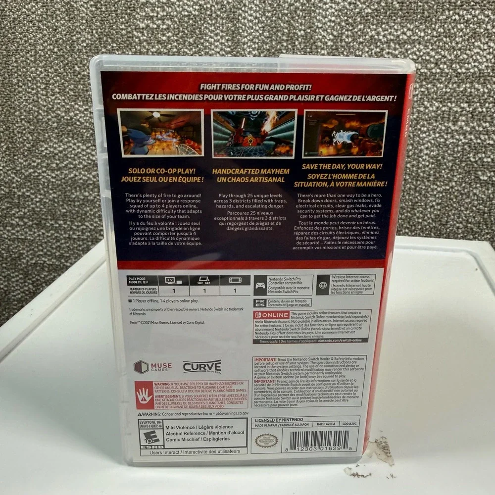 Nintendo Switch Embr Video Game Case Firefighting Simulator